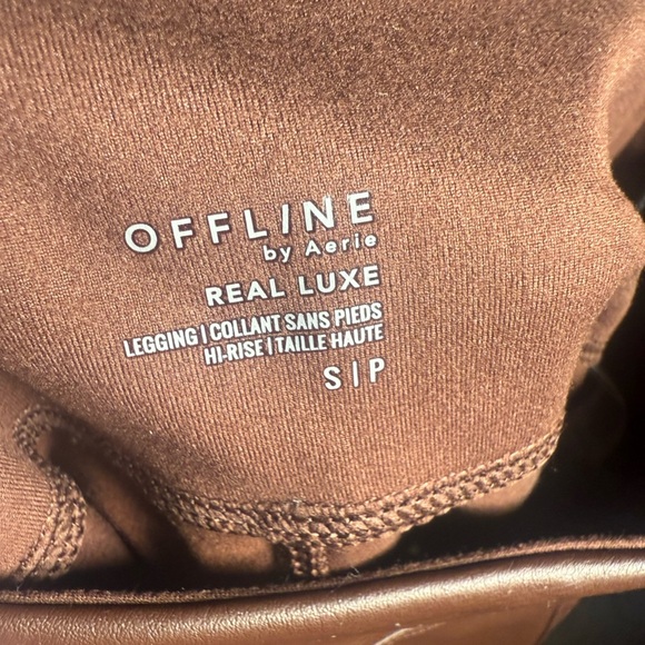 Aerie Offline Brown Real luxe Faux Leather Pants NWT - Picture 4 of 4